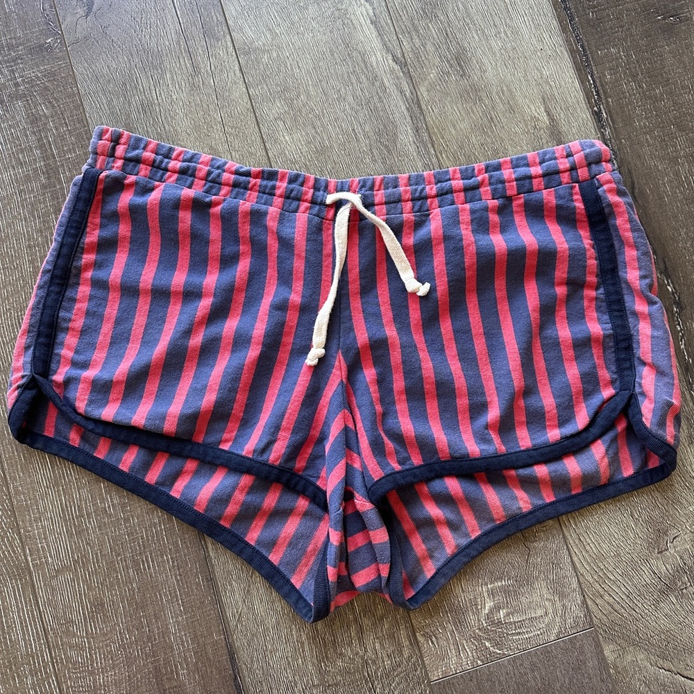 J. Crew Red and Blue Athletic Shorts with Drawstring Waist